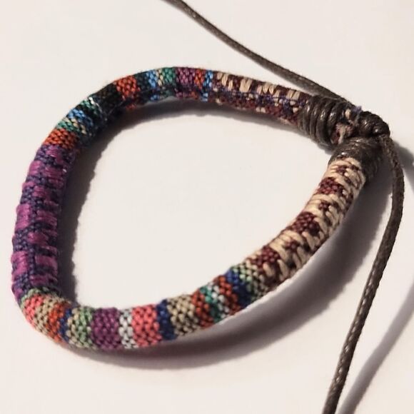 Men's bracelet stripped hemp punk new d39 - Picture 1 of 1